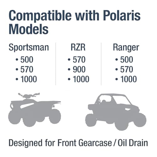 2203739 2203738 4PCS Front Gearcase Fill Plug & Oil Drain Plug Compatible with Polaris Sportsman RZR Ranger 500 570 1000, Gearcase Drain Fill Plug Replacement