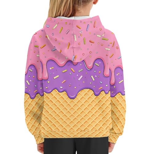 Image of Coloranimal Unisex Girls and Boys Long Sleeve Hoodies Hoody Athletic Pullover Sweatshirts Tops Age 6-16year