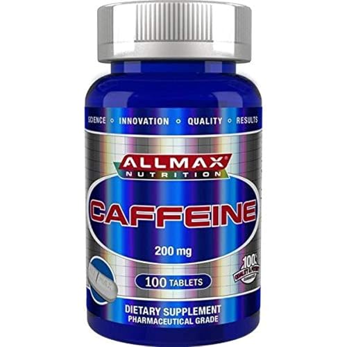 ALLMAX Nutrition 100% Pure Caffeine + Easy-To-Cut in Half Pill 200 mg 100 Tablets