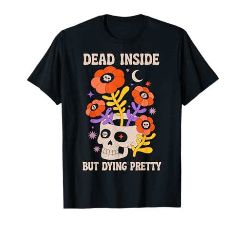 Dead Inside But Dying Pretty Halloween Boho Maglietta