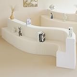 HELLOpoper Soporte de exhibición plegable de papel con estantes y diseño de listones tipo escalera, para exposición, muestras, cosméticos, bolsos, zapatos, uso comercial (estilo B, 108 cm de alto x 3