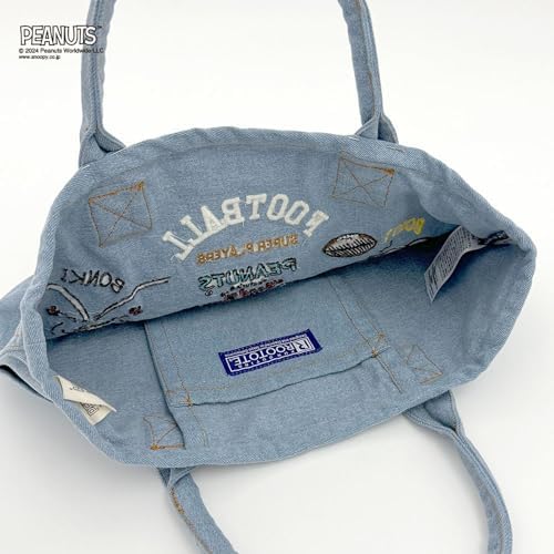 Snoopy Embroidered Small Horizontal Shaped Denim Tote Bag IP Deli
