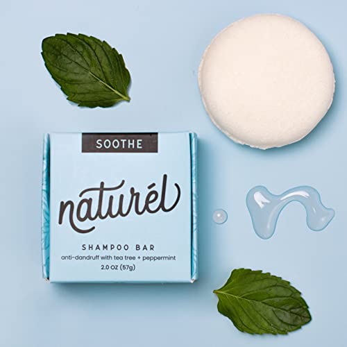 Naturel Soothe Shampoo And Conditioner Bar Set, Dandruff Shampoo Bar, Dry Scalp Shampoo Bar And Conditioner Bar, Tea Tree And Peppermint Oil, Vegan & Cruelty Free, Zero Waste, Made In Usa #TOP4