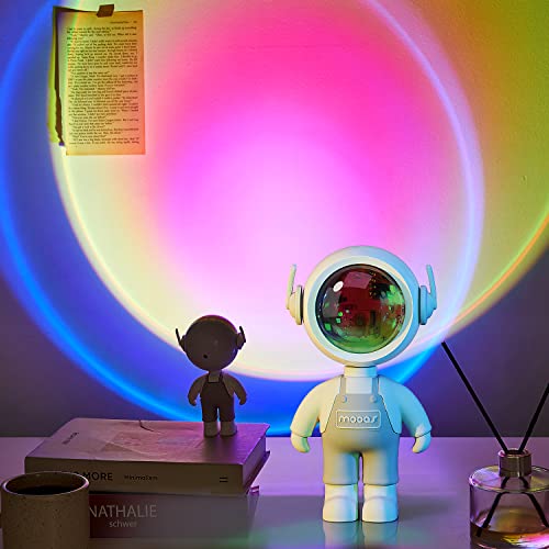 Image of mooas Sunset LED Nighlight (Astronaut), 7 Color nightlight, 360 Rotation, Touch Control, Sunset lamp, Astronaut Light Projector, Night Light for Bedroom /Kids Room /Room decor /Party /Camping