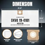 POWERTEC DXVA19-4101 Vacuum Bags 5PK for Dewalt DXV06P, DXV09P, DXV10P 6-10 Gal Dust Extractor, Replacement Shop Vac Bags, Dust Bag for Dewalt Wet Dry Shop Vacuum (75063)