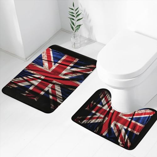 Tapis de bain noir absorbant en microfibre avec motif original - 4