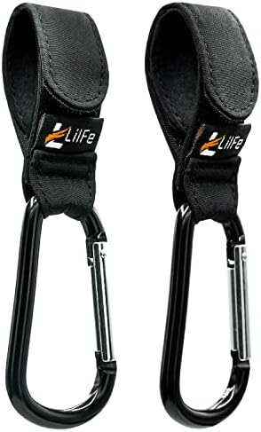 2 Pcs Black Baby Stroller Hooks for Hanging | Multipurpose Stroller Straps with Durable and Stylish Stroller Clips for Diaper Bags | The Perfect Mummy Hook for Pram, Wheelchair, Shopping and Pet Carts