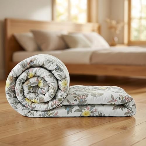 Image of BENAVJI Double Bed Comforter | Reversible Microfiber AC Quilt, Floral Print