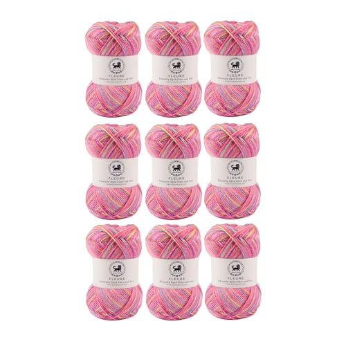 Image of Nestnhaven Acrowools Fleure Hand Knitting and Crochet Yarn. Pack of 1 Ball - 100gms. Shade no - NNHF (Multicolor16) | (900 Gm)