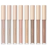 ONarisae Liquid Eyeshadow Set Matte Brown Toned Eye Shadow Nude Eyeshadow Base Long Lasting(8 Color)#A