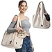 ALLSOPETS Hundetasche für Kleine Hunde, Leichte Atmungsaktive Haustiertasche, Bequeme Katzentragetasche mit Leinenhaken für Reisen, Outdoor und Camping (Cremebeige)