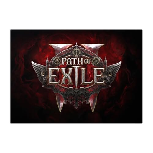 Displate Metal Poster Path of Exile 2 - Chronicles of Wraeclast - Official Logo - Gaming Posters for Men - Collectible Gift - Wall Art Decorations Metal Sign for Gamer Room Decor 12.6x17.7 in