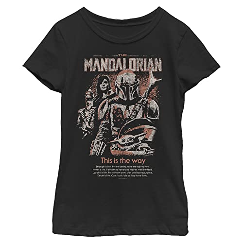 T-shirt Star Wars Mandalorian fille noir taille XS avec imprimé affiche rétro