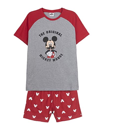 CERDÁ LIFE'S LITTLE MOMENTS Niña de Minnie Hombre de Mickey Mouse Algodon 100% de 2 Piezas [ Camiseta + Pantalon Pijama Niño ] -Licencia Oficial Disney, Rojo, M para Niñas