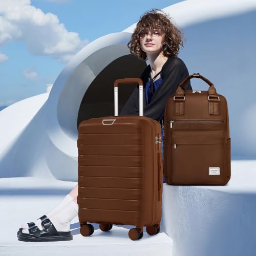 Image of LARVENDER Carry On Luggage 22x14x9 Airline Approved, Suitcases with Wheels