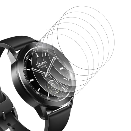 Bigqin 6 Piezas Protector de Pantalla Compatible con Xiaomi Watch S4 47mm S3, HD Película Cristal Templado Compatible con Xiaomi Watch S4 47mm S3, Anti Arañazo