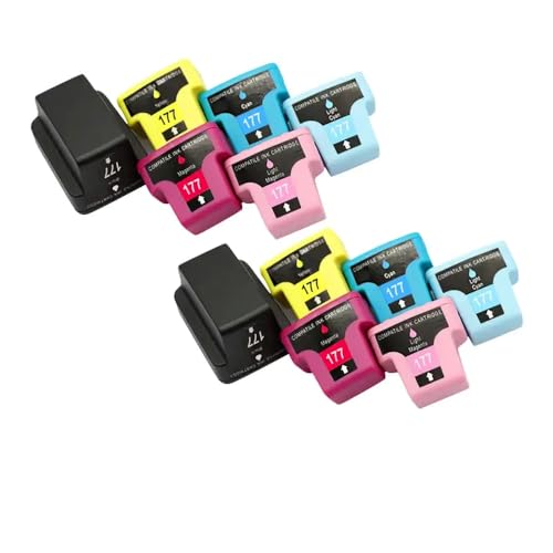 Cartouche d'encre 177 pour imprimante D7160 C5180 - Pack de 2 sets de cartouches compatibles