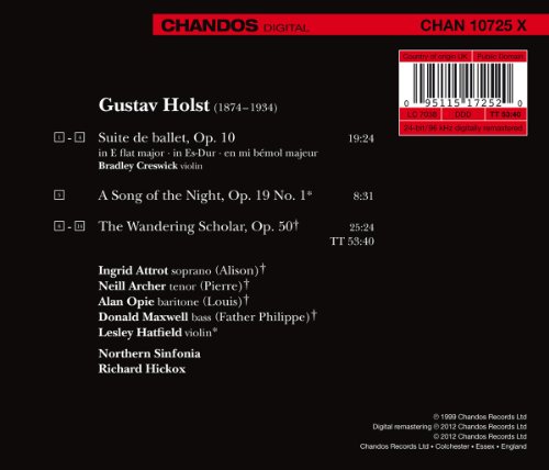 Holst: The Wandering Scholar Suite de
