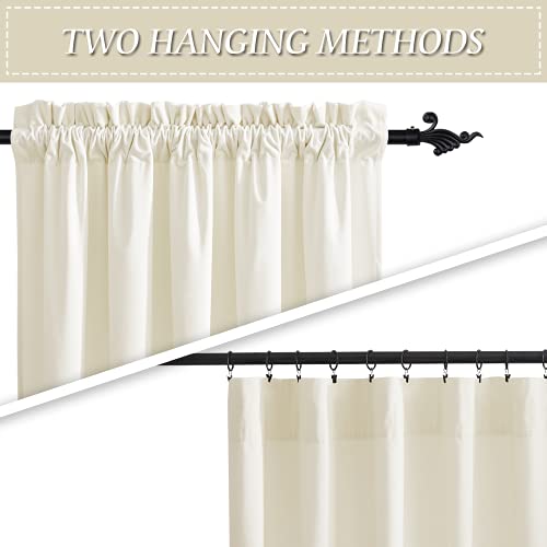 Image of RYB HOME Extra Long Velvet Curtains 102 inches for Sliding Patio Glass Door | Energy Saving, Theraml Privacy, UV Heat Blocking, for Living Room Bedroom Dining Room, Ivory, W52 x L102, 2 Panels