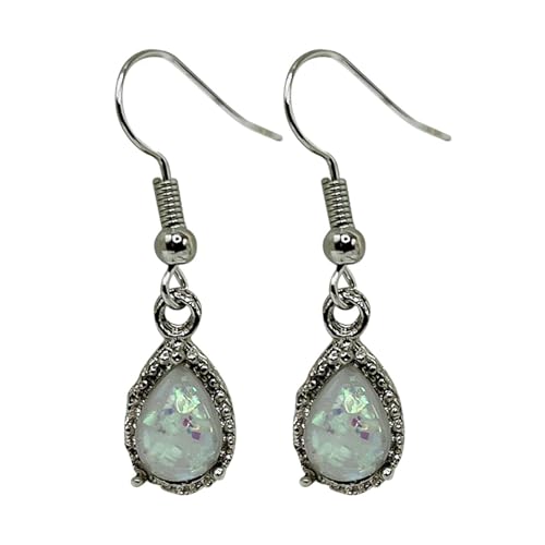 Pendientes colgantes para mujer, aretes colgantes para mujer, aretes de aleación de gota de agua, aretes de aro delicados de plata, talla única, Metal, Sin piedra preciosa