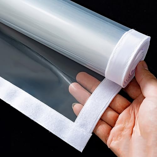 CMYAOYC Kit de Aislamiento para Ventanas, Cortinas Termicas Aislantes Ventanas, Cubierta de Aislamiento para Mantener el Calor, Ventanas Transparentes con Correas Adhesivas(160cm X 120cm)