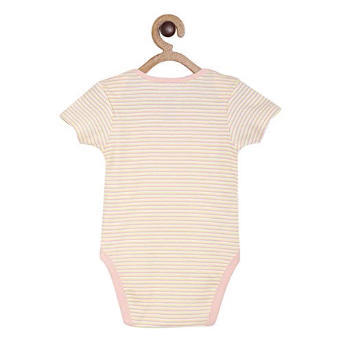 Image of miniklub Baby Envelope Neck Short Sleeve Knitted Cotton Body Suit, Pack of 3 (Multi Color)