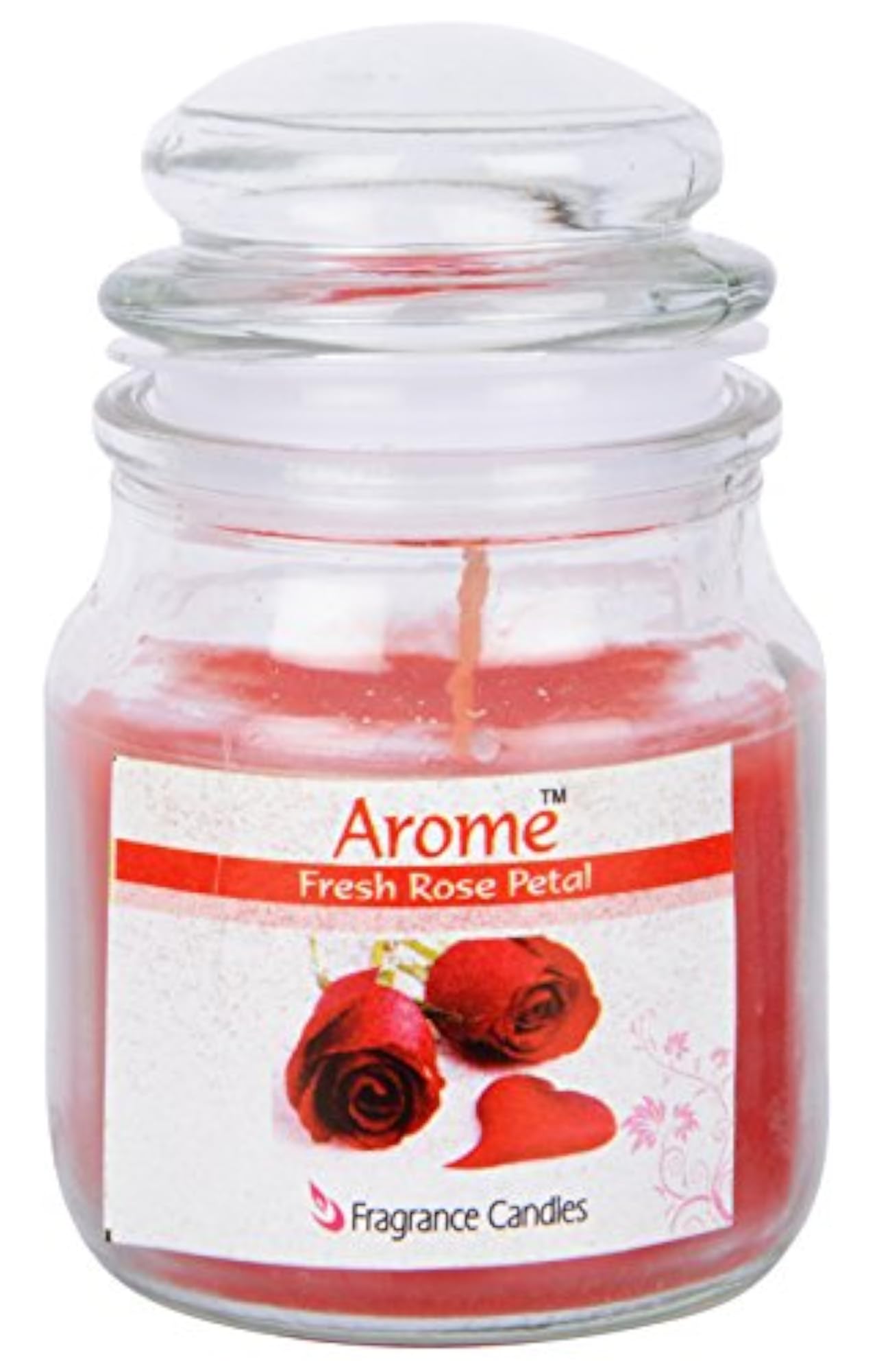 Wax Rose Scented Pillar Candle, Red, 4x6 cm