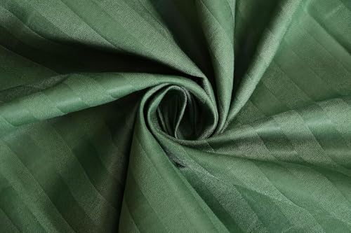 Image of Blue Strip Polycotton Bedsheet, Single 60x90 (Green) | Hotel Quality | Soft, Breathable & Colourfast | Wrinkle Resistant | Machine Washable | Pillow Covers Included