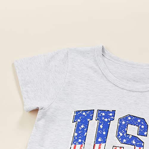 4th of July Baby Boy Outfit Toddler Fourth of July T Shirts Stars and Stripes Shorts Red White Blue Clothes Set3