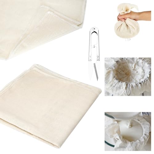 6 Stück Passiertuch, Käsetuch Waschbares Mulltuch Filtertuch Seihtuch Wiederverwendbar 50 x 50 cm zum Sieben für Hausgemachten Käse Obstsaft Gemüsesaft Nussmilch Joghurt Tofu Tee Suppe