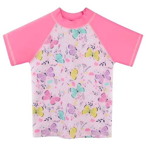 Image of Girls Two Piece Swimsuit Floral UPF 50+ Rash Guard Set Kids Beach Swimwear