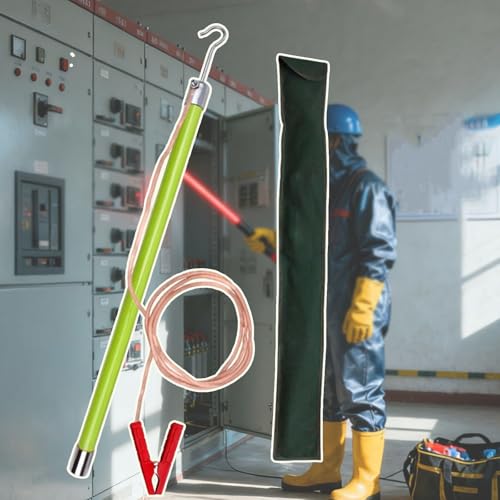 dC≏d_ 10KV-220KV High Voltage Safety Discharge Rod, Direct Epoxy Resin Pole, for Tester, Indoor Outdoor(Green,220kV-3m(118in))
