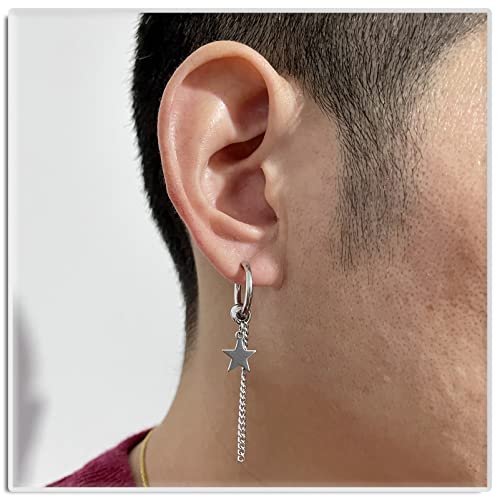 Xusamss Punk Body Piercing Star Dangle Drop Earrings Long Chain Hoop Earrings #TOP5