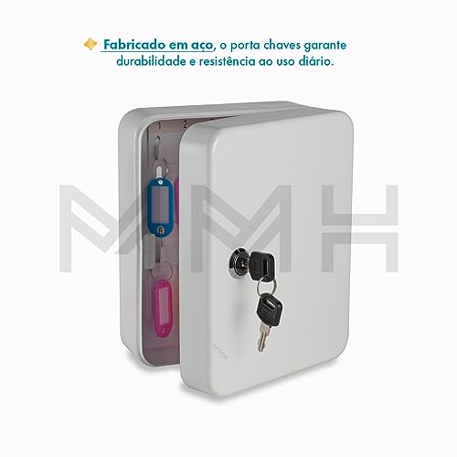 Porta Chaves Armário Claviculário De 20 Chaves Com Chaveiros, MM House