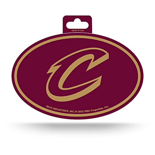 Rico Industries NBA Cleveland Cavaliers Full Color Oval Sticker Colored Oval Sticker, White, 4 x 6