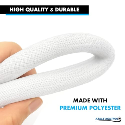 Funda trenzada para cables Kable Kontrol de 50 pies y 2 pulgadas, cubierta auto-cerrable para gestión de cables en aplicaciones automotrices e industriales, color blanco miniatura 4