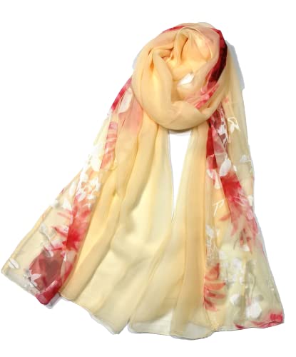 Shanlin Floral Silk Feel Shawl Evening Wrap in Gift Box