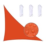 Toldo triangular para jardín, 3 x 3 x 4, 95 % de protección UV, impermeable, resistente al calor, fácil instalación para patio, piscina y espacios al aire libre.
