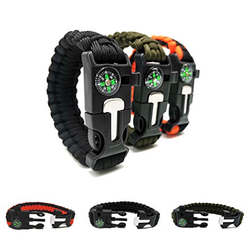 Bracciale Paracord Arancione E Giallo Neon - Sopravvivenza Made In USA