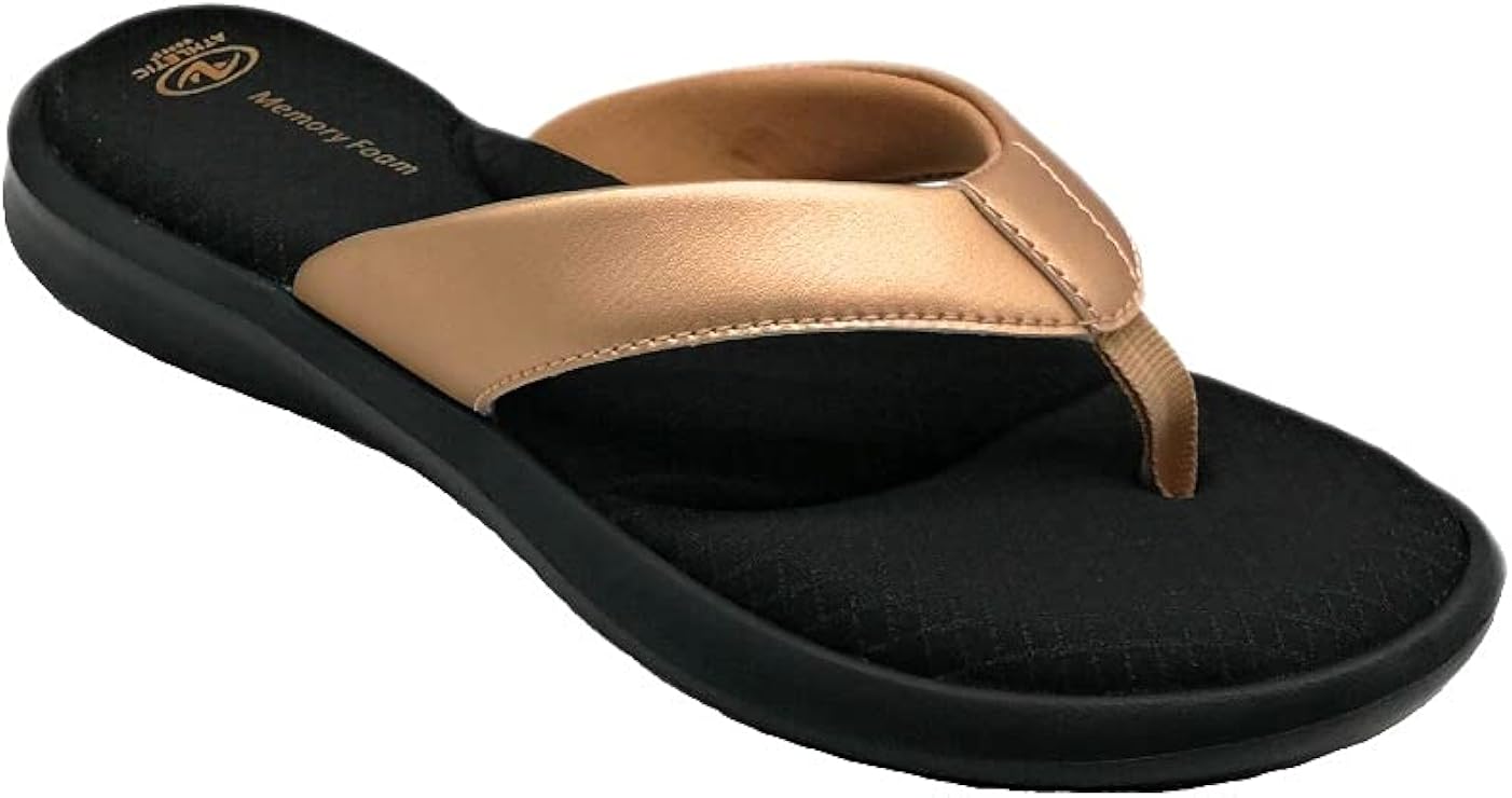 athletic works flip flops memory foam