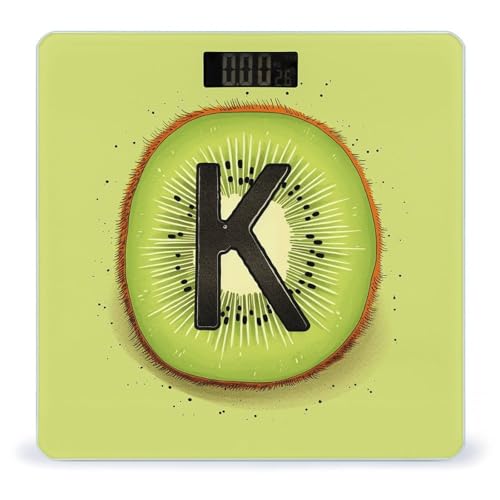 Báscula digital baño patrón Kiwi art vidrio templado