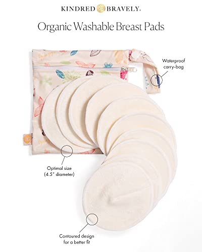 Organic Washable Breast Pads 10 Pack | Reusable Nursing Pads For Breastfeeding With Carry Bag #TOP2