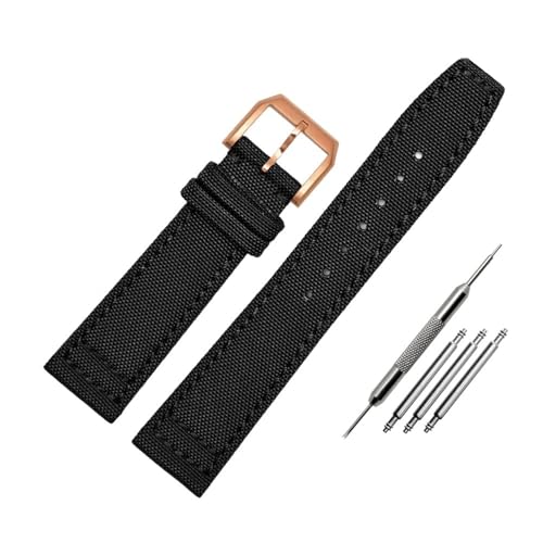 [ȓX] iCLoX Lea/ther {gvXgbv 20 21 22 A[~[O[u[ubNvoh Fit For IWC }[N-xx pCbg|gM[[ɓK(Black-RG pin,20mm)