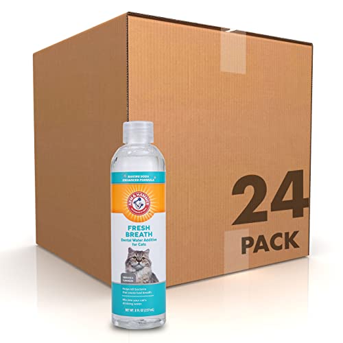 Arm & Hammer for Pets Advanced Care Dental Water Additive for Cats | Cat Teeth Cleaning Product for All Cats | Odorless and Flavorless Cat Dental Rinse, 8 Ounces - 24 Pack
