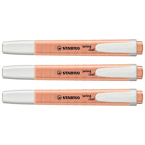STABILO Set of 3 Pastel Edition Cool Swing Highlighters - Peach Tintaa