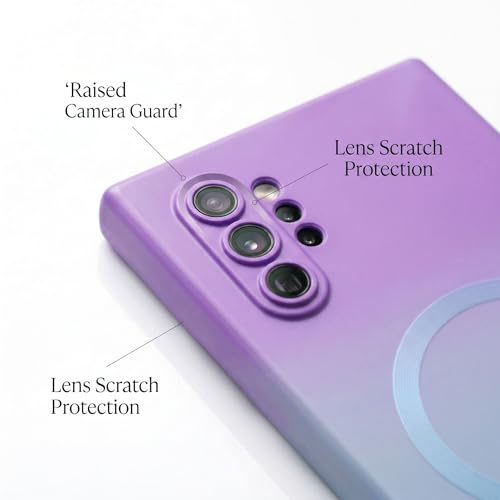 Image of amazon basics Gradient Mag-Safe Case for Samsung Galaxy Note 10 Plus | Soft Silicone Shockproof Cover with Camera Protection | Slim Lightweight Design | Smooth Touch & Durable - Purple & Gray