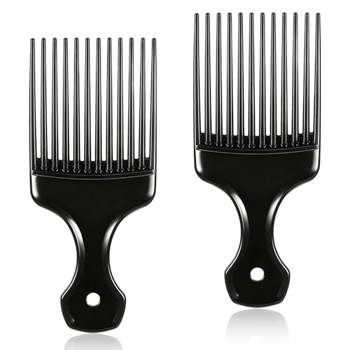 2 Peines Afro Pick de Plástico para Cabello Rizado miniatura 1