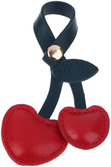 ARFUKA Cherry Keychain for Women LeatherKeyring Cute Bag Charm Jewelry Key Holder Accessories Red