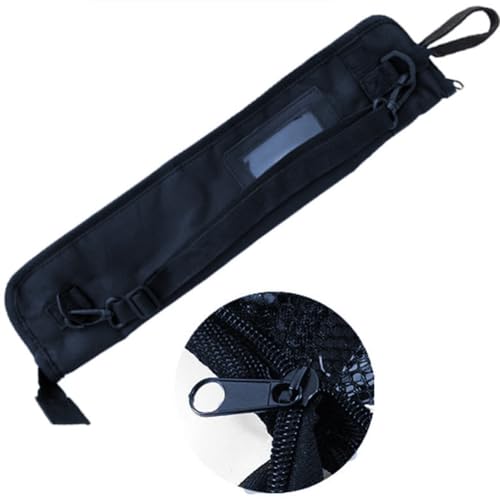Drum Stick Bag, Drumstick Storage Case Handbag Hanging Drumstick Holder Bag, Portable Lasting Drum Sticks Bag with Hooks Inside for Drum Set Mallet and Percussion Sticks