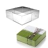 Baking Frame Square Adjustable Stainless Steel Rectangular Baking Mould for Baking and Decorating 10 cm Height 15 x 15 cm to 26 x 26 cm